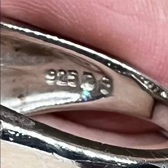 Pave Round & Baguette CZ Sterling Cross Over Ring - Picture 5 of 7